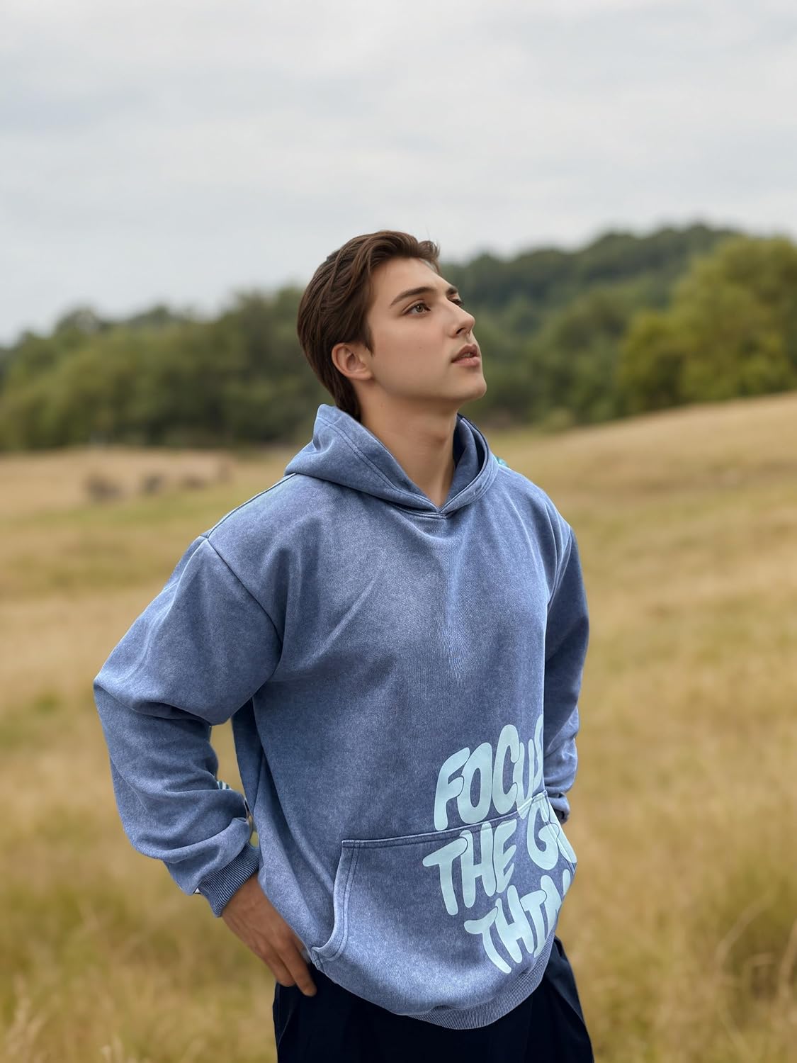 OATSBAS Men's Y2K Letter Print Hoodie Acid Wash Oversize Vintage Hoodies Hip-Hop Baggy Gothic Pullover Sweatshirt